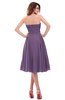 ColsBM Lena Chinese Violet Plain Strapless Zip up Knee Length Pleated Prom Dresses