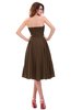 ColsBM Lena Chocolate Brown Plain Strapless Zip up Knee Length Pleated Prom Dresses
