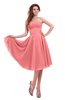 ColsBM Lena Coral Plain Strapless Zip up Knee Length Pleated Prom Dresses