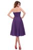 ColsBM Lena Dark Purple Plain Strapless Zip up Knee Length Pleated Prom Dresses