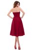 ColsBM Lena Dark Red Plain Strapless Zip up Knee Length Pleated Prom Dresses