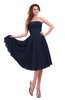 ColsBM Lena Dark Sapphire Plain Strapless Zip up Knee Length Pleated Prom Dresses