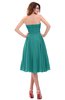 ColsBM Lena Emerald Green Plain Strapless Zip up Knee Length Pleated Prom Dresses