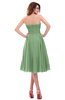 ColsBM Lena Fair Green Plain Strapless Zip up Knee Length Pleated Prom Dresses