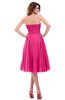 ColsBM Lena Fandango Pink Plain Strapless Zip up Knee Length Pleated Prom Dresses