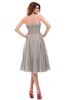 ColsBM Lena Fawn Plain Strapless Zip up Knee Length Pleated Prom Dresses