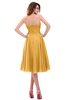 ColsBM Lena Golden Cream Plain Strapless Zip up Knee Length Pleated Prom Dresses