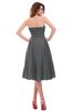 ColsBM Lena Grey Plain Strapless Zip up Knee Length Pleated Prom Dresses