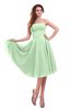 ColsBM Lena Light Green Plain Strapless Zip up Knee Length Pleated Prom Dresses