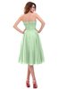 ColsBM Lena Light Green Plain Strapless Zip up Knee Length Pleated Prom Dresses