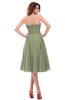 ColsBM Lena Moss Green Plain Strapless Zip up Knee Length Pleated Prom Dresses