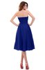 ColsBM Lena Nautical Blue Plain Strapless Zip up Knee Length Pleated Prom Dresses