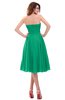ColsBM Lena Pepper Green Plain Strapless Zip up Knee Length Pleated Prom Dresses