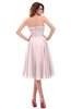 ColsBM Lena Petal Pink Plain Strapless Zip up Knee Length Pleated Prom Dresses