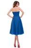 ColsBM Lena Royal Blue Plain Strapless Zip up Knee Length Pleated Prom Dresses