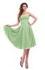ColsBM Lena Sage Green Plain Strapless Zip up Knee Length Pleated Prom Dresses