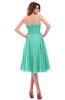 ColsBM Lena Seafoam Green Plain Strapless Zip up Knee Length Pleated Prom Dresses