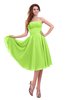 ColsBM Lena Sharp Green Plain Strapless Zip up Knee Length Pleated Prom Dresses