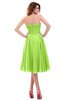 ColsBM Lena Sharp Green Plain Strapless Zip up Knee Length Pleated Prom Dresses