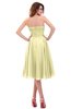 ColsBM Lena Soft Yellow Plain Strapless Zip up Knee Length Pleated Prom Dresses