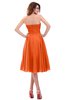ColsBM Lena Tangerine Plain Strapless Zip up Knee Length Pleated Prom Dresses