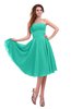 ColsBM Lena Viridian Green Plain Strapless Zip up Knee Length Pleated Prom Dresses