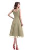 ColsBM Annabel Candied Ginger Simple A-line Chiffon Tea Length Pleated Cocktail Dresses