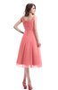 ColsBM Annabel Shell Pink Simple A-line Chiffon Tea Length Pleated Cocktail Dresses