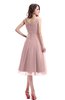ColsBM Annabel Silver Pink Simple A-line Chiffon Tea Length Pleated Cocktail Dresses