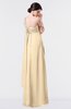 ColsBM Nayeli Apricot Gelato Plain Empire Sleeveless Zip up Floor Length Pleated Bridesmaid Dresses