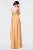 ColsBM Nayeli Apricot Plain Empire Sleeveless Zip up Floor Length Pleated Bridesmaid Dresses
