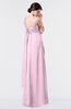 ColsBM Nayeli Baby Pink Plain Empire Sleeveless Zip up Floor Length Pleated Bridesmaid Dresses