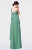 ColsBM Nayeli Beryl Green Plain Empire Sleeveless Zip up Floor Length Pleated Bridesmaid Dresses