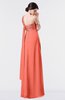 ColsBM Nayeli Fusion Coral Plain Empire Sleeveless Zip up Floor Length Pleated Bridesmaid Dresses