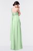 ColsBM Nayeli Light Green Plain Empire Sleeveless Zip up Floor Length Pleated Bridesmaid Dresses