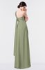 ColsBM Nayeli Moss Green Plain Empire Sleeveless Zip up Floor Length Pleated Bridesmaid Dresses
