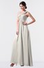 ColsBM Nayeli Off White Plain Empire Sleeveless Zip up Floor Length Pleated Bridesmaid Dresses
