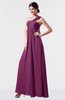 ColsBM Nayeli Raspberry Plain Empire Sleeveless Zip up Floor Length Pleated Bridesmaid Dresses