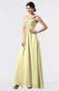 ColsBM Nayeli Soft Yellow Plain Empire Sleeveless Zip up Floor Length Pleated Bridesmaid Dresses