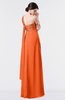 ColsBM Nayeli Tangerine Plain Empire Sleeveless Zip up Floor Length Pleated Bridesmaid Dresses