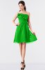 ColsBM Coraline Classic Green Plain A-line Strapless Sleeveless Chiffon Ruching Little Black Dresses