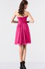 ColsBM Coraline Fandango Pink Plain A-line Strapless Sleeveless Chiffon Ruching Little Black Dresses