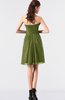 ColsBM Coraline Olive Green Plain A-line Strapless Sleeveless Chiffon Ruching Little Black Dresses