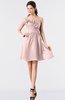 ColsBM Coraline Pastel Pink Plain A-line Strapless Sleeveless Chiffon Ruching Little Black Dresses