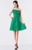 ColsBM Coraline Pepper Green Plain A-line Strapless Sleeveless Chiffon Ruching Little Black Dresses