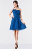 ColsBM Coraline Royal Blue Plain A-line Strapless Sleeveless Chiffon Ruching Little Black Dresses