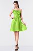 ColsBM Coraline Sharp Green Plain A-line Strapless Sleeveless Chiffon Ruching Little Black Dresses