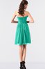 ColsBM Coraline Viridian Green Plain A-line Strapless Sleeveless Chiffon Ruching Little Black Dresses