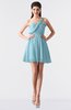 ColsBM Keyla Aqua Romantic A-line One Shoulder Zipper Chiffon Mini Graduation Dresses