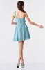 ColsBM Keyla Aqua Romantic A-line One Shoulder Zipper Chiffon Mini Graduation Dresses